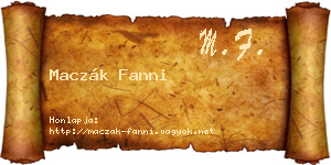 Maczák Fanni névjegykártya