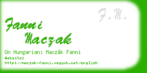 fanni maczak business card