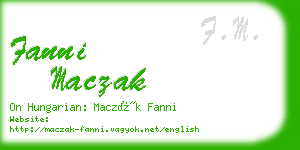 fanni maczak business card